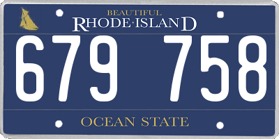 RI license plate 679758