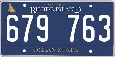 RI license plate 679763