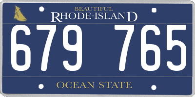 RI license plate 679765