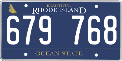 RI license plate 679768