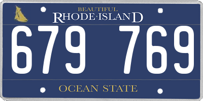 RI license plate 679769