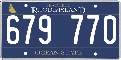 RI license plate 679770