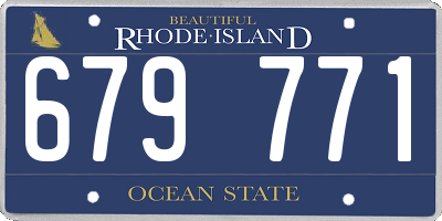 RI license plate 679771