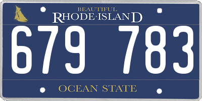 RI license plate 679783