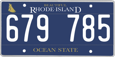 RI license plate 679785