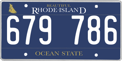 RI license plate 679786