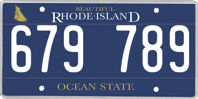 RI license plate 679789