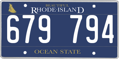 RI license plate 679794