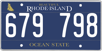 RI license plate 679798