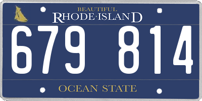 RI license plate 679814