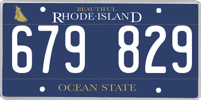 RI license plate 679829