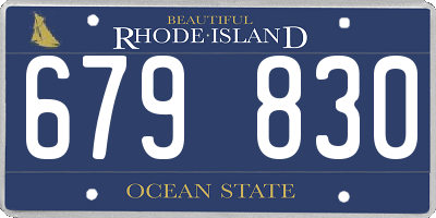 RI license plate 679830