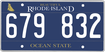 RI license plate 679832