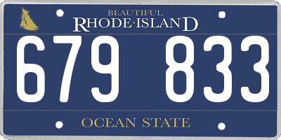 RI license plate 679833