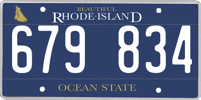 RI license plate 679834