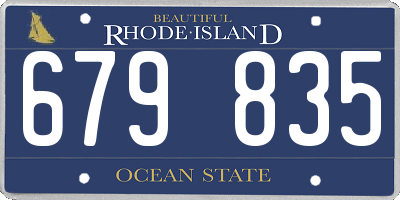 RI license plate 679835