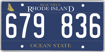 RI license plate 679836