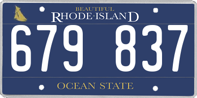 RI license plate 679837