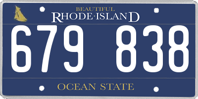 RI license plate 679838