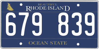 RI license plate 679839
