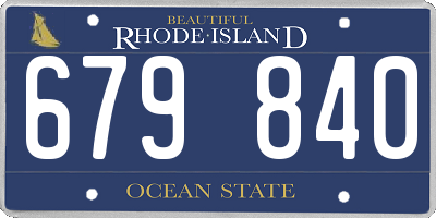 RI license plate 679840