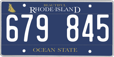 RI license plate 679845