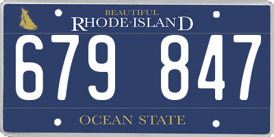 RI license plate 679847