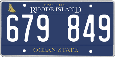 RI license plate 679849