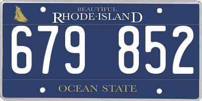 RI license plate 679852