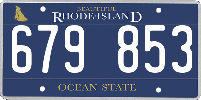 RI license plate 679853