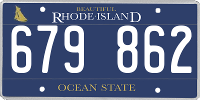 RI license plate 679862
