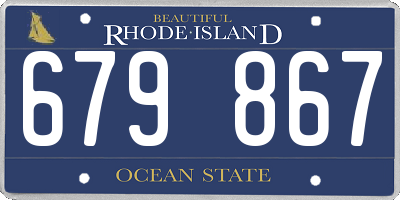 RI license plate 679867