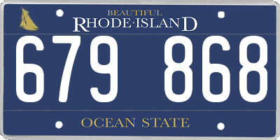 RI license plate 679868