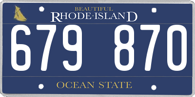 RI license plate 679870