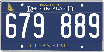 RI license plate 679889