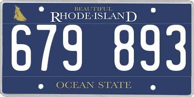 RI license plate 679893
