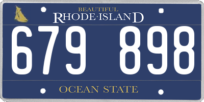 RI license plate 679898