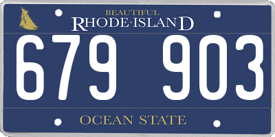 RI license plate 679903