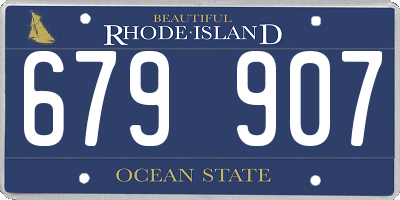 RI license plate 679907