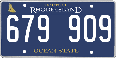 RI license plate 679909