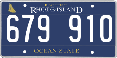RI license plate 679910