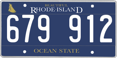 RI license plate 679912