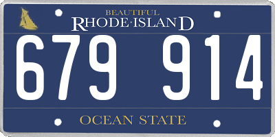 RI license plate 679914