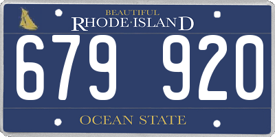 RI license plate 679920