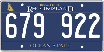 RI license plate 679922