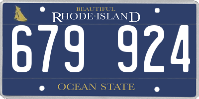RI license plate 679924