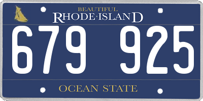 RI license plate 679925