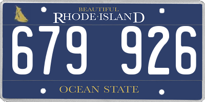 RI license plate 679926