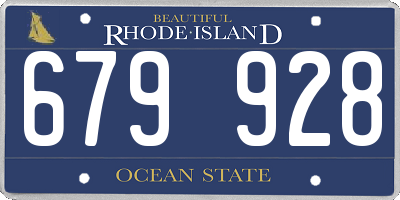 RI license plate 679928