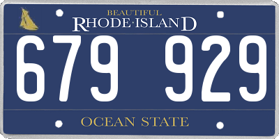 RI license plate 679929